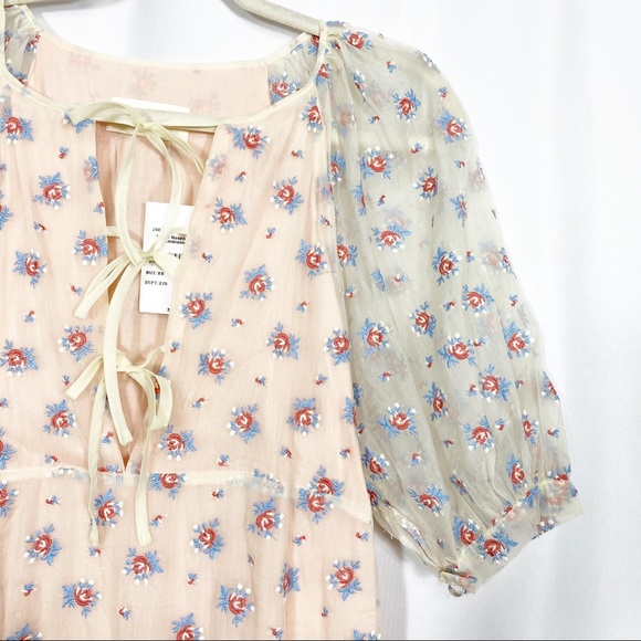 Capulet x Anthropologie Sheer Rosewood Embroidered Prairie Dress Cottagecore - Picture 6 of 14